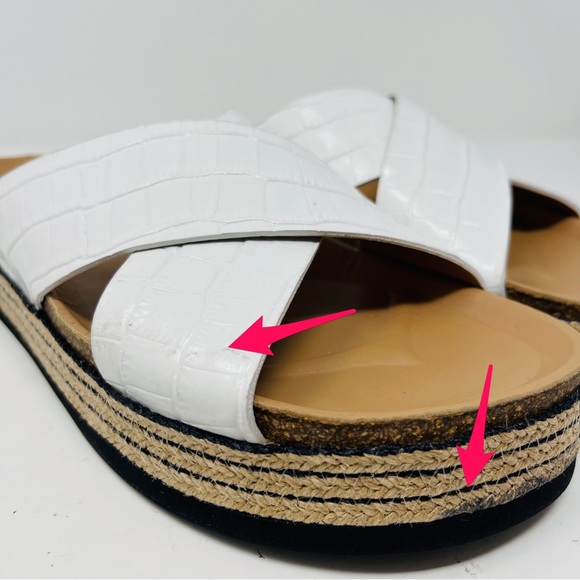 AQUATALIA ARIANA CROC EMBOSSED SANDALS SZ8 - Picture 4 of 10